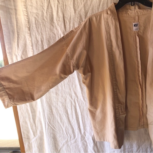 NSF Khaki cotton kimono style jacket size L - Picture 2 of 5